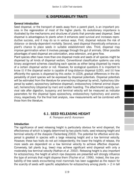 Standardized Dispersal Trait Measurement (LEDA)