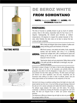 De Beroz White from Somontano