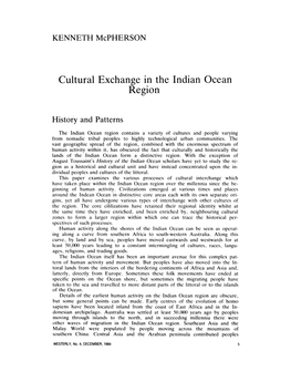 Cultural Exchange in the Indian Ocean Region