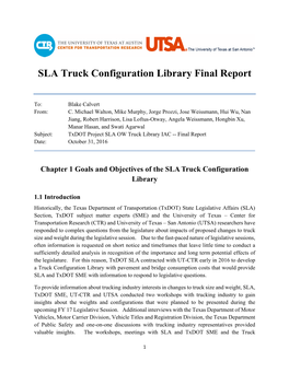 SLA Truck Configuration Library Final Report