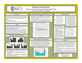 Pirates of the Oscars: Trends in Piracy Among Oscar Nominated Films Rachel Chiu, Yanli Gao, James Rigby