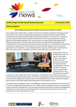 National Updates COVID-19 Age Friendly Ireland Weekly Newsletter