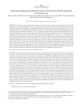 Micrometeorological and Thermal Control of Frost Flower Growth and Decay on Young Sea Ice Ryan J