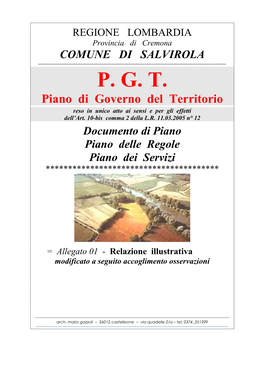 P. G. T. Piano Di Governo Del Territorio