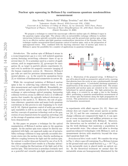 Nuclear Spin Squeezing in Helium-3 by Continuous Quantum Nondemolition Measurement