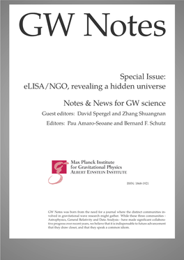 Elisa/NGO, Revealing a Hidden Universe Notes & News for GW