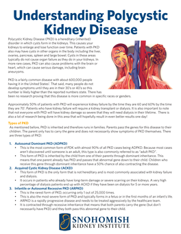 Polycystic Kidney Disease Polycystic Kidney Disease (PKD) Is a Hereditary (Inherited) Disorder in Which Cysts Form in the Kidneys