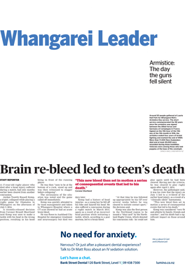 Brain Re-Bleed Led to Teen's Death