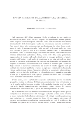 Episodi Emergenti Dell'architetture Gesuitica in Italia