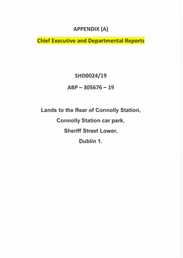 Chief Executive and Departmental Reports