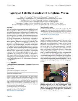 Typing on Split Keyboards with Peripheral Vision