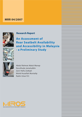 An Assessment of Rear Seatbelt Availability and Accessibility in Malaysia - a Preliminary Study