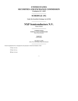 NXP Semiconductors N.V. (Name of Issuer)