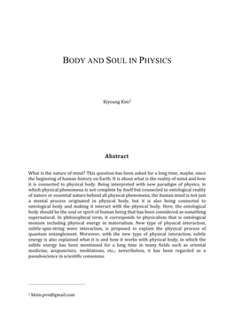 Body and Soul in Physics