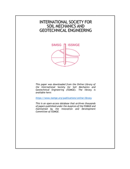 International Society for Soil Mechanics and Geotechnical Engineering