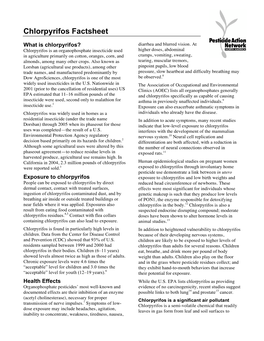 Chlorpyrifos Factsheet