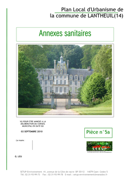 Rapport Annexes Sanitaires Lantheuil SETUP ENVIRONNEMENT 1