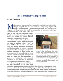 The Terrorist “Wing” Scam by A.J