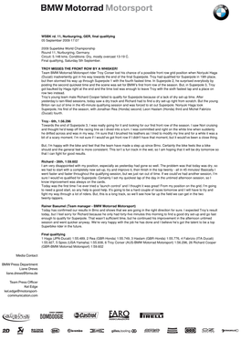 WSBK Rd. 11, Nurburgring, GER, Final Qualifying 05 September 2009 17:07