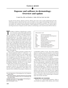 Dapsone and Sulfones in Dermatology: Overview and Update