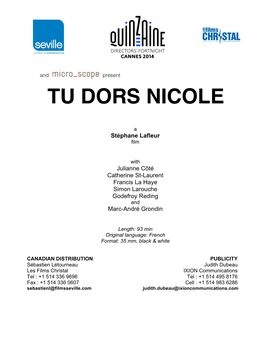 Tu Dors Nicole