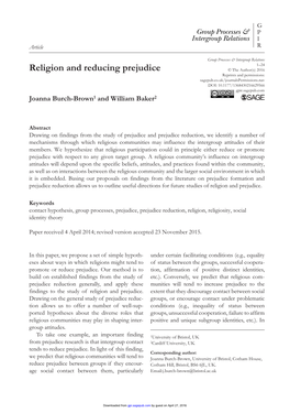 Religion and Reducing Prejudice