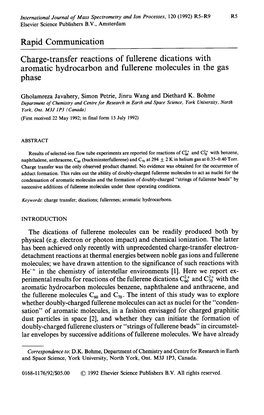 Rapid Communication Charge-Transfer Reactions of Fullerene Dications with Aromatic Hydrocarbon and Fullerene Molecules in the Ga