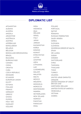 Diplomatic List