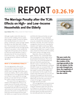 The Marriage Penalty After the TCJA: Effects on High- and Low-Income Households and the Elderly