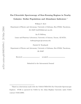 Far-Ultraviolet Spectroscopy of Star-Forming Regions in Nearby Galaxies: Stellar Populations and Abundance Indicators