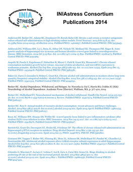 Iniastress Consortium Publications 2014
