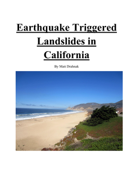 Earthquake Triggered Landslides in California