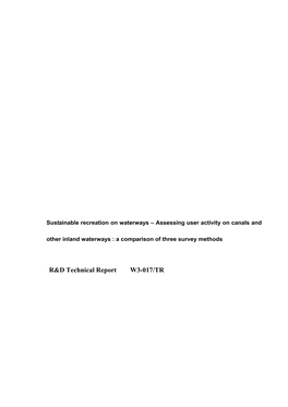 R&D Technical Report W3-017/TR