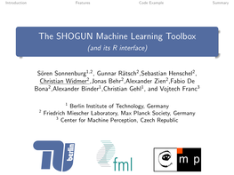 The SHOGUN Machine Learning Toolbox (And Its R Interface)