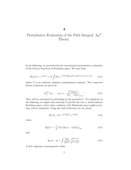 4 Perturbative Evaluation of the Path Integral: Λϕ4 Theory