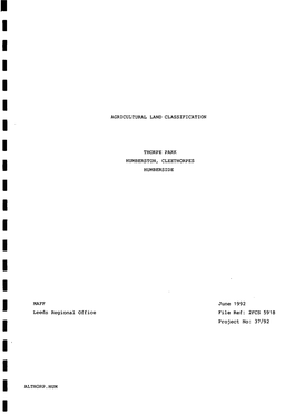 Agricultural Land Classification Thorpe Park