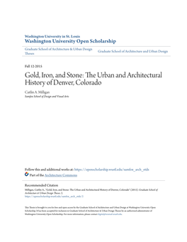 The Urban and Architectural History of Denver, Colorado by Caitlin Anne Milligan