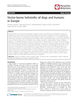 Vector-Borne Helminths of Dogs and Humans in Europe