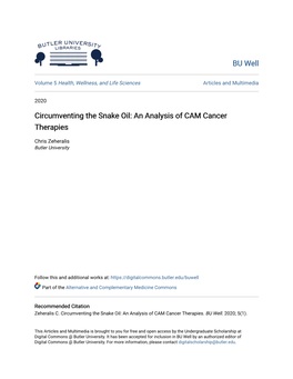 An Analysis of CAM Cancer Therapies