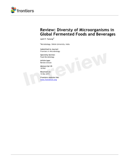 Diversty of Microorganisms in Global Fermented Foods and Beverages