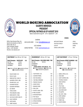 World Boxing Association Gilberto Mendoza President