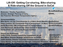 Getting Car-Sharing, Bike-Sharing & Ride-Sharing Off The