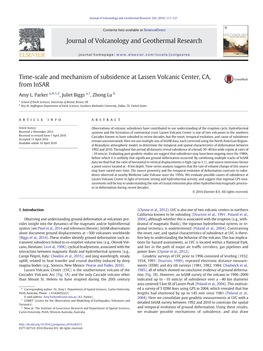 Time-Scale and Mechanism of Subsidence at Lassen Volcanic Center, CA, from Insar