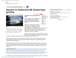 Glaciers on California's Mt. Shasta Keep Growing - USATODAY.Com