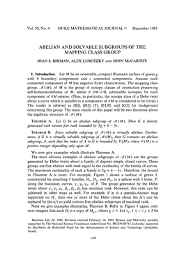 Abelian and Solvable Subgroups of Mapping Class Groups of Surfaces