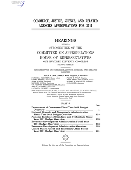 Commerce, Justice, Science, and Related Agencies Appropriations for 2011