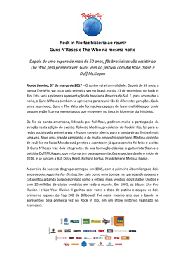 Rock in Rio Faz História Ao Reunir Guns N'roses E the Who Na Mesma Noite