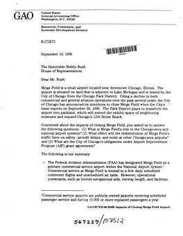 RCED-96-256R Impacts of Closing Meigs Field Airport