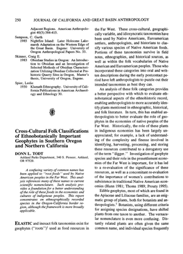 Cross-Cultural Folk Classifications of Ethnobotanically Improtant