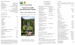 Forest Facts 2009 Malheur National Forest